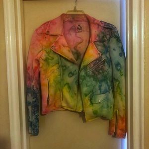 Unif tie-dye Moto Jacket